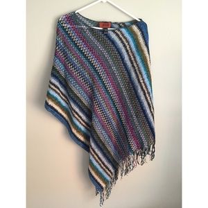 Authentic Missoni asymmetrical fringe poncho